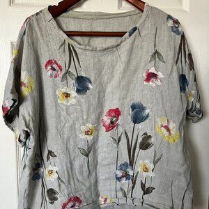 Piazza Del Tempio floral linen box top - L